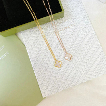 [Radiant Gem]¯CLOVER MINI 9.5MM WHITE MOTHER-OF-PEARL NECKLACE