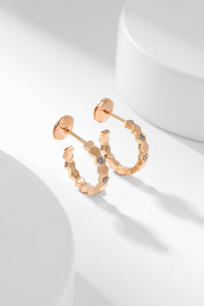 [Radiant Gem]¯BEE LOVE DIAMOND HOOP EARRINGS