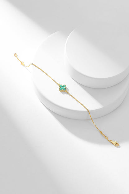 [Radiant Gem]¯CLOVER BRACELET MALACHITE 1 MOTIF