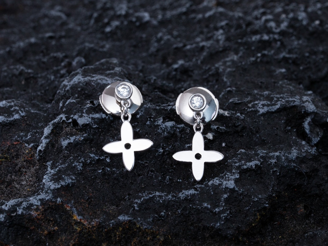 [Radiant Gem]¯VIDYLLE SILVER DIAMOND MINI DROP EARRINGS