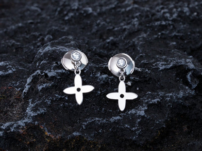 [Radiant Gem]¯VIDYLLE SILVER DIAMOND MINI DROP EARRINGS