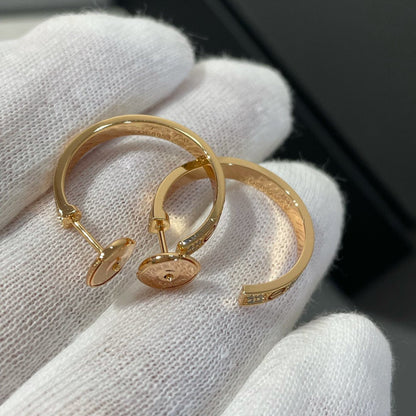 [Radiant Gem]¯LOVE DIAMOND PINK GOLD HOOP EARRINGS
