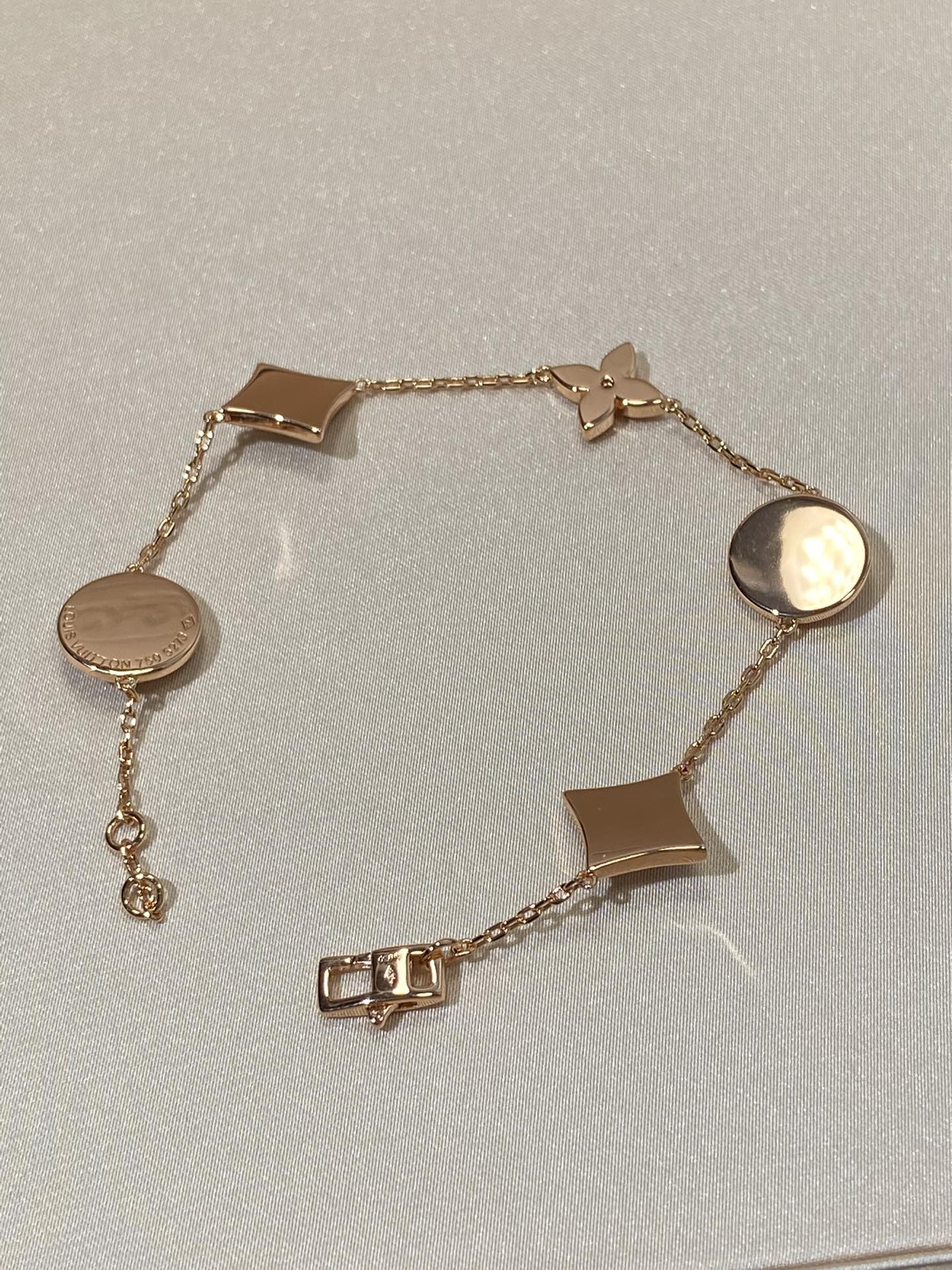 [Radiant Gem]¯STAR AND SUN 5 MOTIF MOP PINK GOLD BRACELET