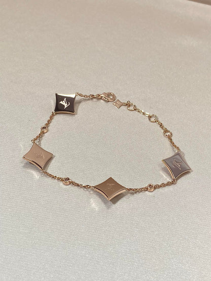 [Radiant Gem]¯STAR 4 MOTIF MOP DIAMOND PINK GOLD BRACELET