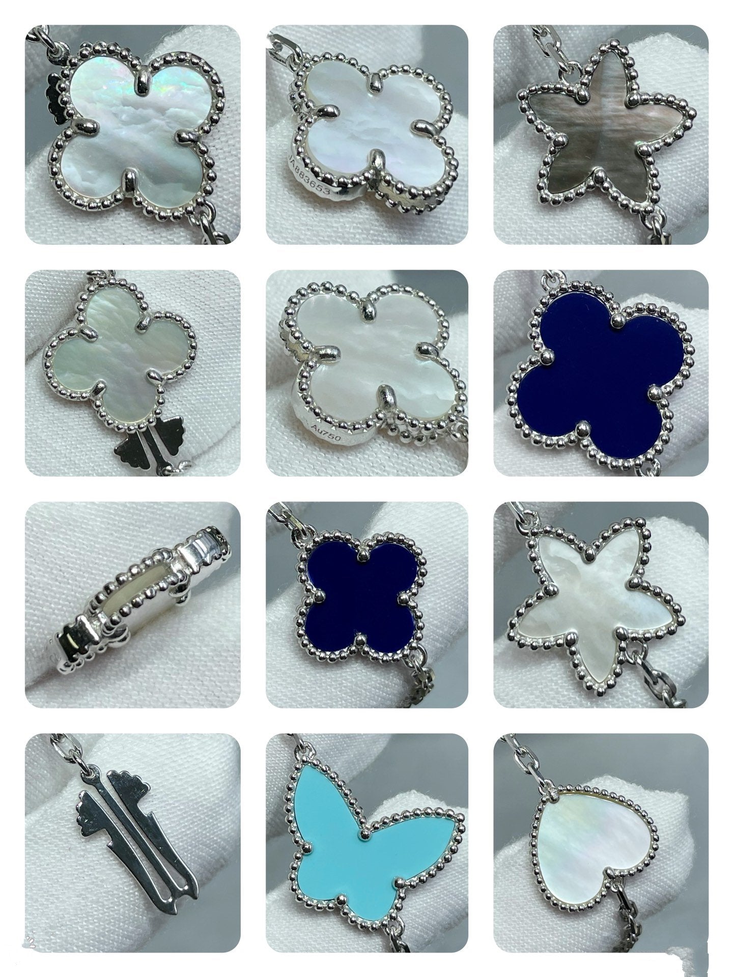 [Radiant Gem]¯LUCKY CLOVER SILVER 11 MOTIF NECKLACE
