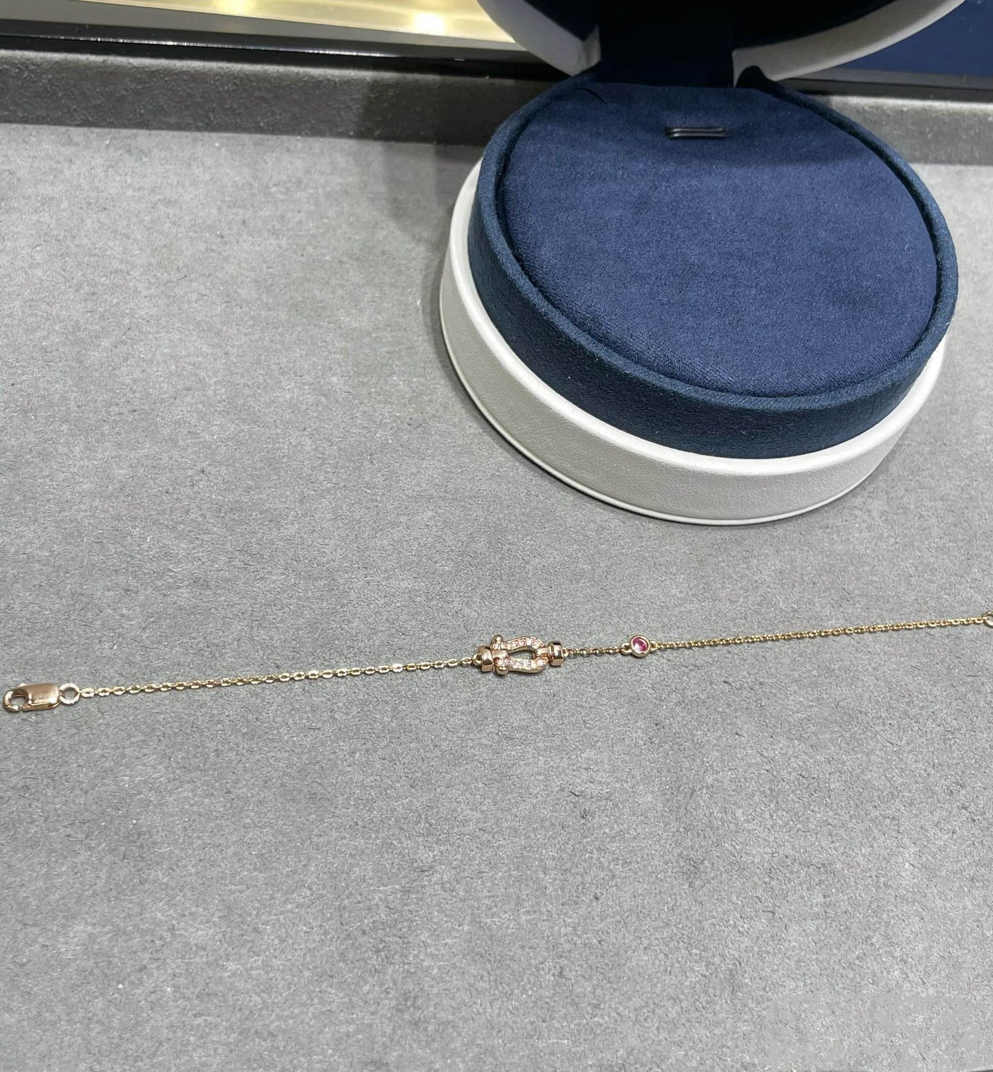[Radiant Gem]¯FORCE 10 DIAMOND CHAIN LINK PINK GOLD BRACELET