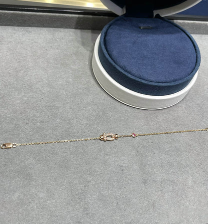 [Radiant Gem]¯FORCE 10 DIAMOND CHAIN LINK PINK GOLD BRACELET