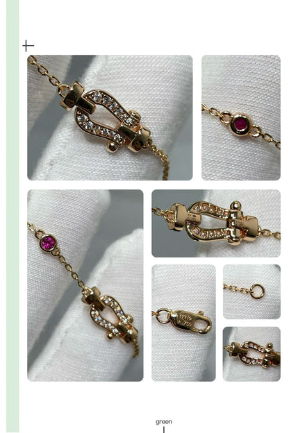 [Radiant Gem]¯FORCE 10 DIAMOND CHAIN LINK PINK GOLD BRACELET