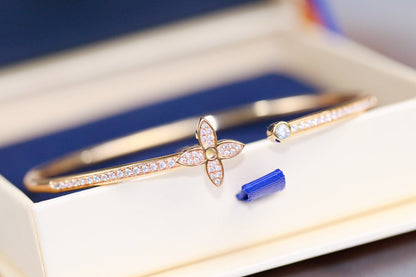 [Radiant Gem]¯IDYLLE PINK GOLD OPEN BRACELET DIAMOND PAVED