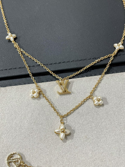 [Radiant Gem]¯FLOWERGRAM GOLD MOP DOUBLE ROW NECKLACE