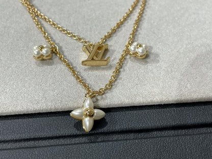 [Radiant Gem]¯FLOWERGRAM GOLD MOP DOUBLE ROW NECKLACE