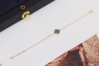 [Radiant Gem]¯STAR AND SUN 4 MOTIF PINK GOLD MALACHITE BRACELET