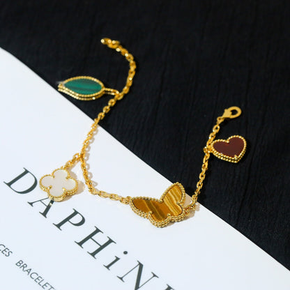 [Radiant Gem]¯LUCKY SPRING 5 MOTIF GOLD BRACELET