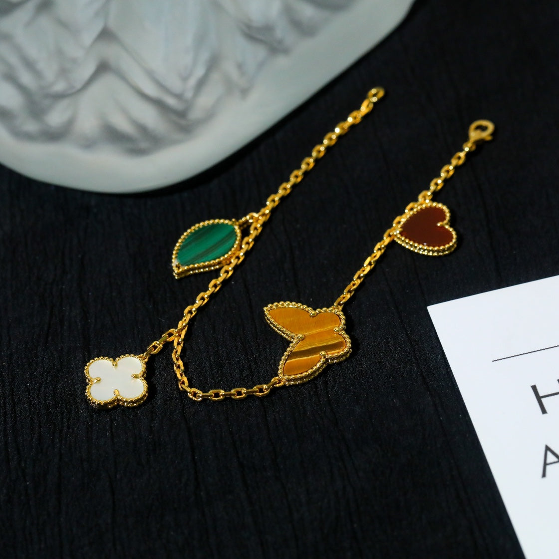 [Radiant Gem]¯LUCKY SPRING 5 MOTIF GOLD BRACELET