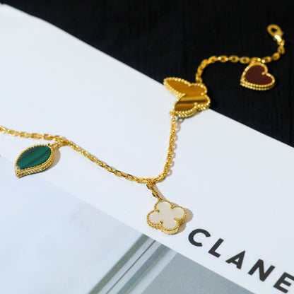 [Radiant Gem]¯LUCKY SPRING 5 MOTIF GOLD BRACELET