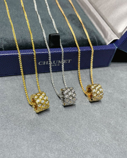 [Radiant Gem]¯BEE LOVE DIAMOND PAVED 3 ROW NECKLACE