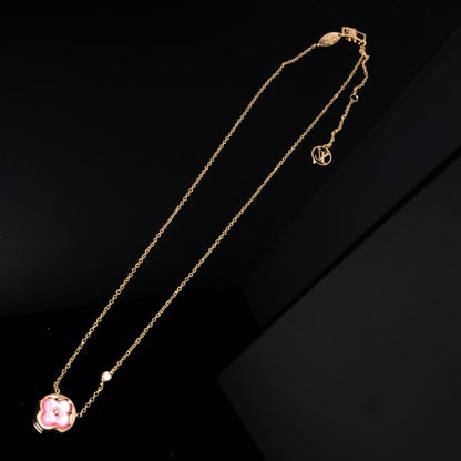 [Radiant Gem]¯COLOR BLOSSOM PINK MOP SUN GOLD NECKLACE