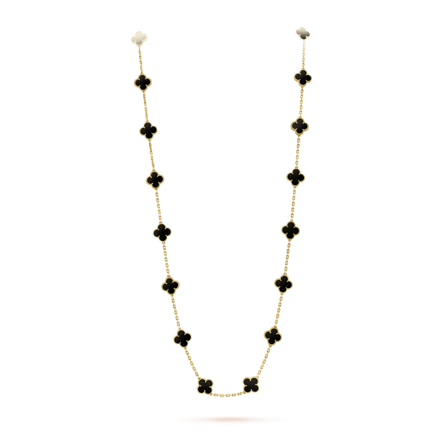 [Radiant Gem]¯CLOVER 20 MOTIFS ONYX NECKLACE