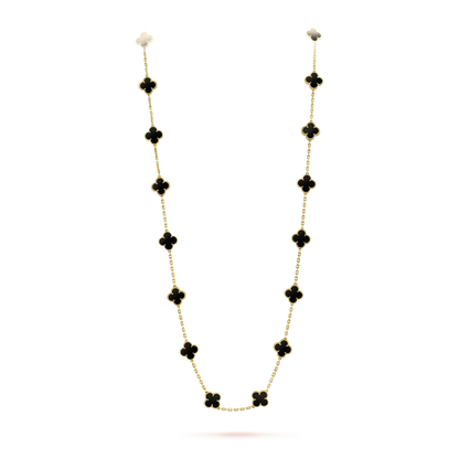 [Radiant Gem]¯CLOVER 20 MOTIFS ONYX NECKLACE