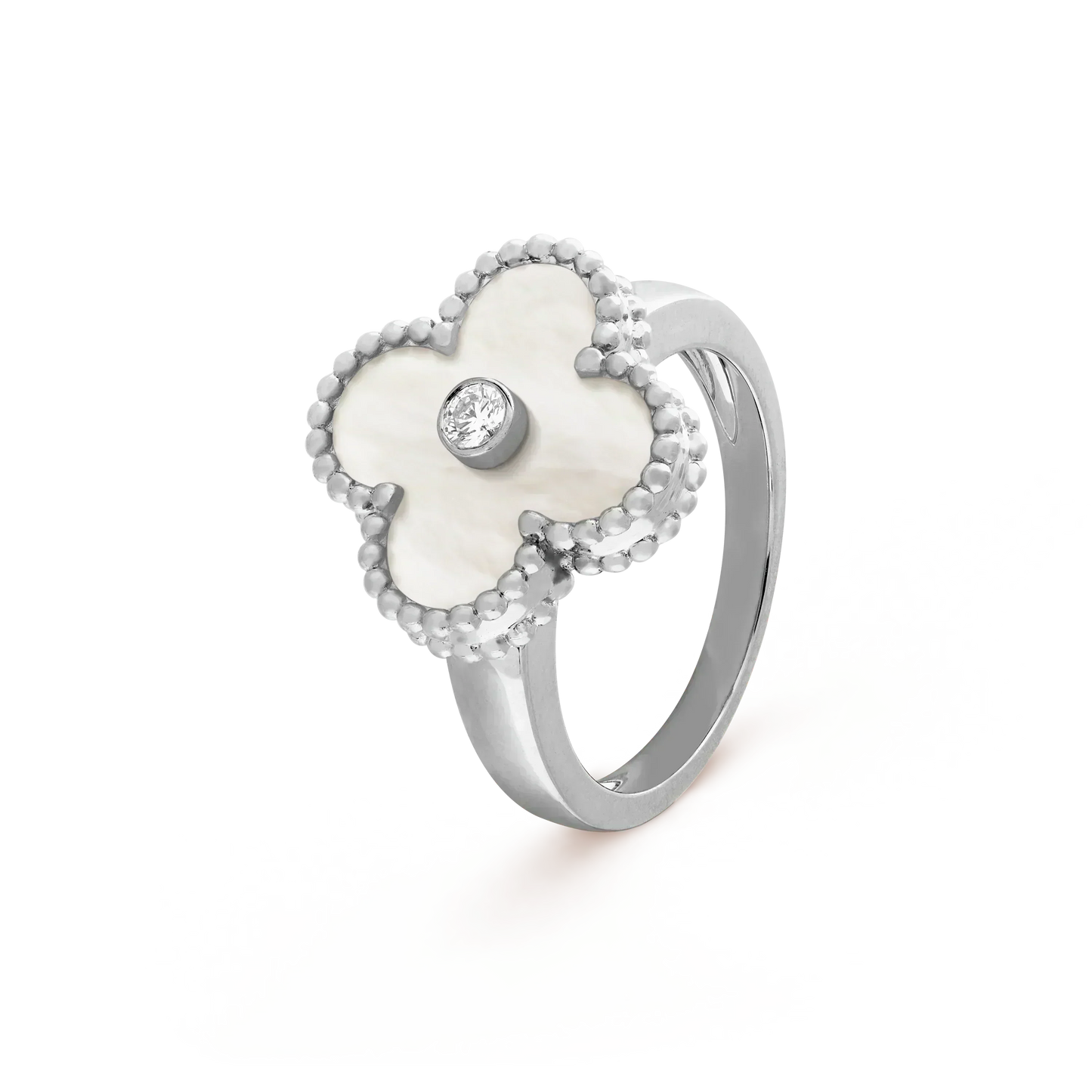 [Radiant Gem]¯CLOVER SILVER MOP DIAMOND RING