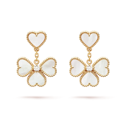 [Radiant Gem]¯CLOVER SWEET WHITE MOP EARRINGS