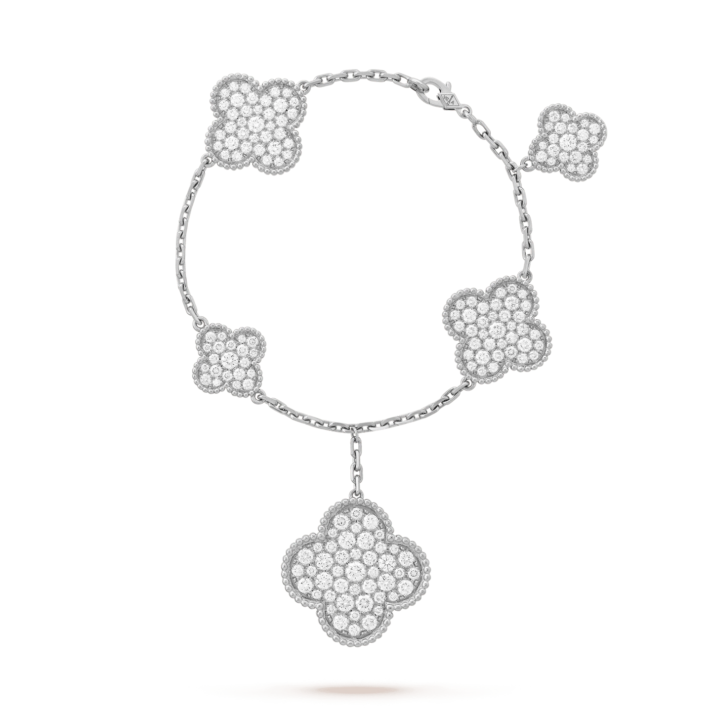 [Radiant Gem]¯CLOVER 6 MOTIFS SILVER DIAMOND BRACELET