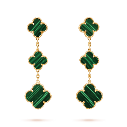 [Radiant Gem]¯CLOVER MALACHITE 3 MOTIFS GOLD