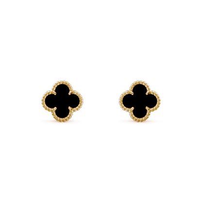 [Radiant Gem]¯CLOVER MINI 9.5MM BLACK MOP EARRINGS