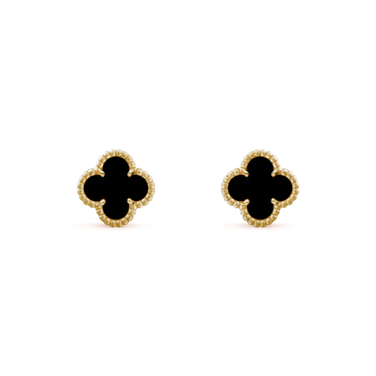 [Radiant Gem]¯CLOVER MINI 9.5MM BLACK MOP EARRINGS
