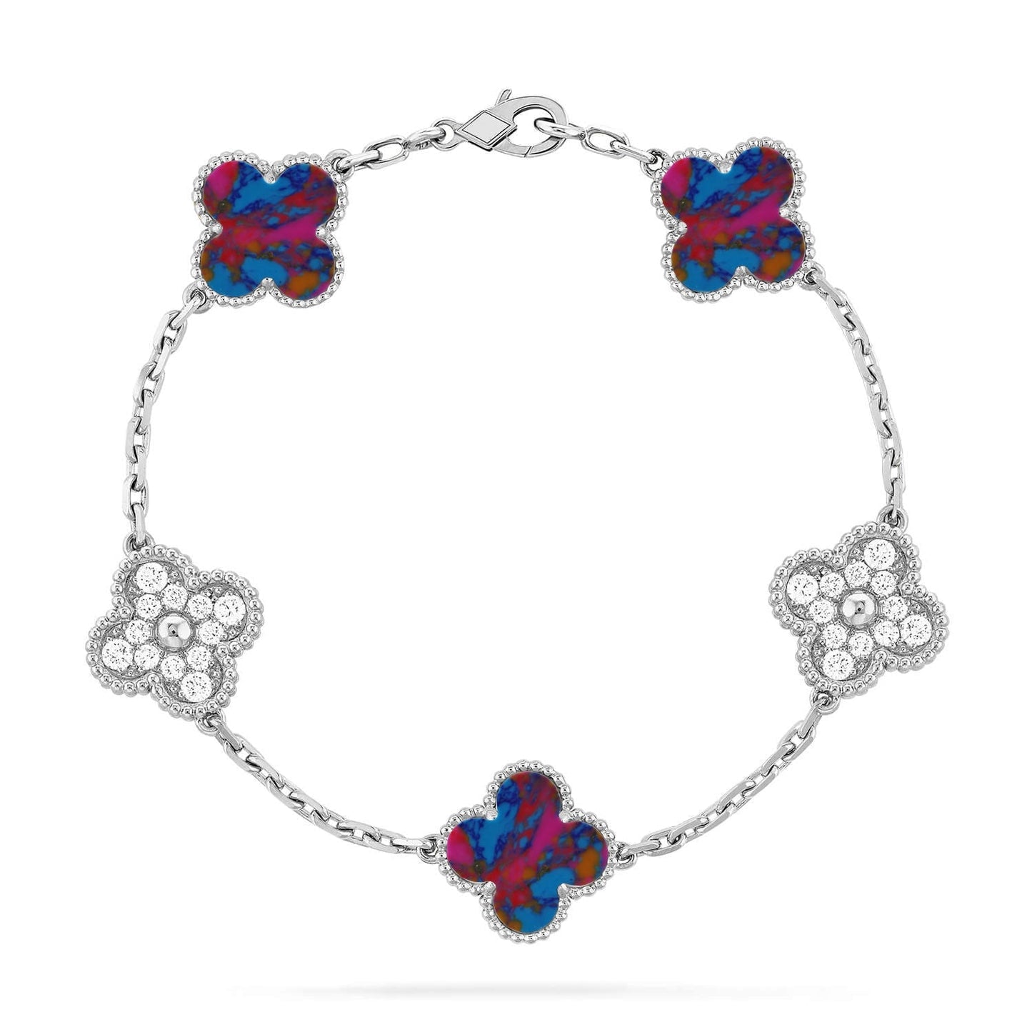 [Radiant Gem]New CLOVER 5 MOTIF COLOR GEMSTONES BRACELET COLLECTION