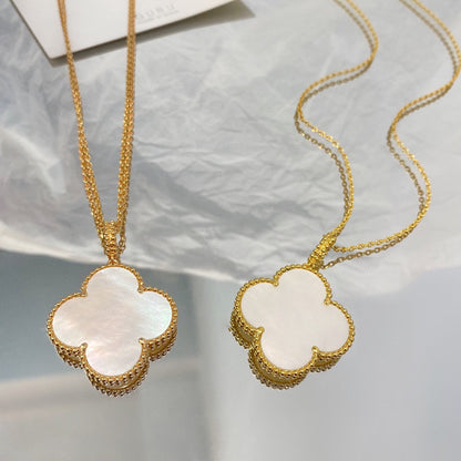 [Radiant Gem]¯CLOVER 25MM MOP LARGE PENDANT NECKLACE