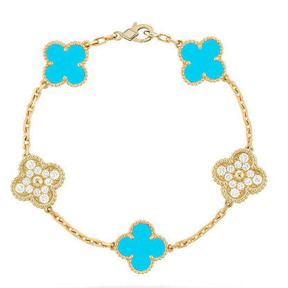 [Radiant Gem]New  CLOVER 5 MOTIF TURQUOISE BRACELET COLLECTION