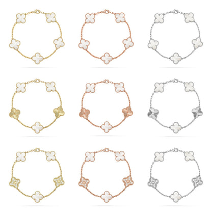 [Radiant Gem]New CLOVER WHITE PEARL MOP 5 MOTIF BRACELET COLLECTION