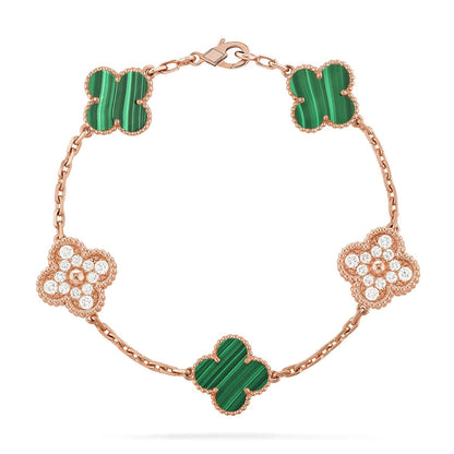 [Radiant Gem]New  CLOVER 5 MOTIF MALACHITE BRACELET COLLECTION