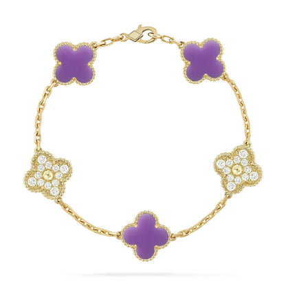 [Radiant Gem]New CLOVER 5 MOTIF LIGHT PURPLE BRACELET COLLECTION