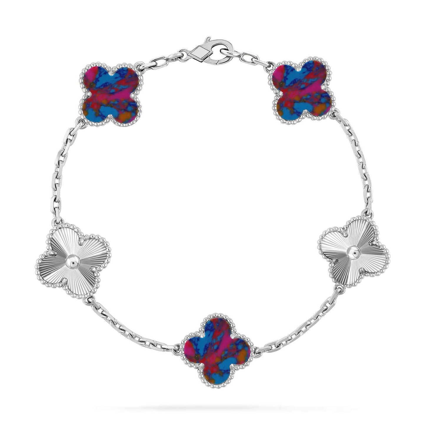 [Radiant Gem]New CLOVER 5 MOTIF COLOR GEMSTONES BRACELET COLLECTION