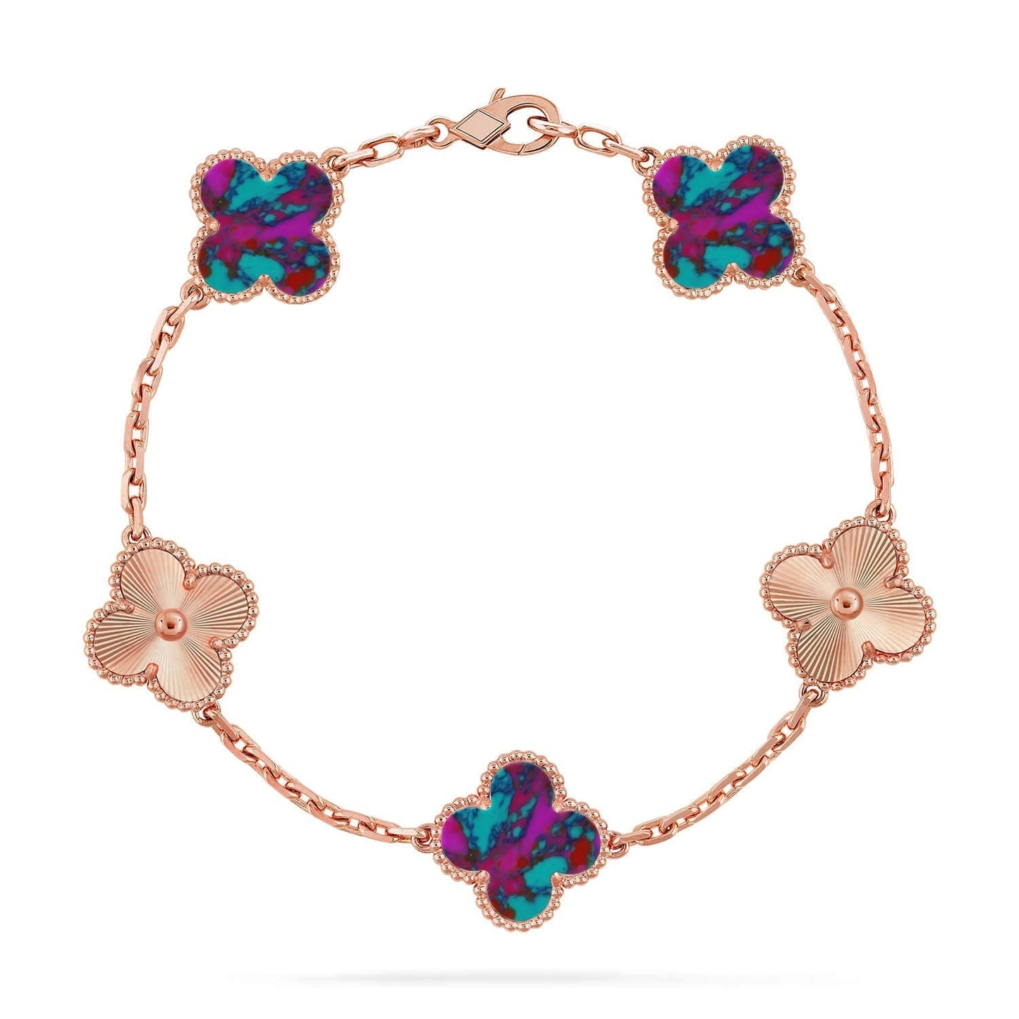 [Radiant Gem]New CLOVER 5 MOTIF COLOR GEMSTONES BRACELET COLLECTION