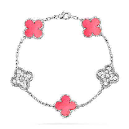 [Radiant Gem]New  CLOVER 5 MOTIFS  PINK MOP BRACELET COLLECTION