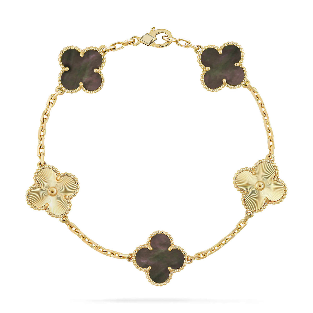 [Radiant Gem]New CLOVER 5 MOTIF GRAY MOP BRACELET COLLECTION