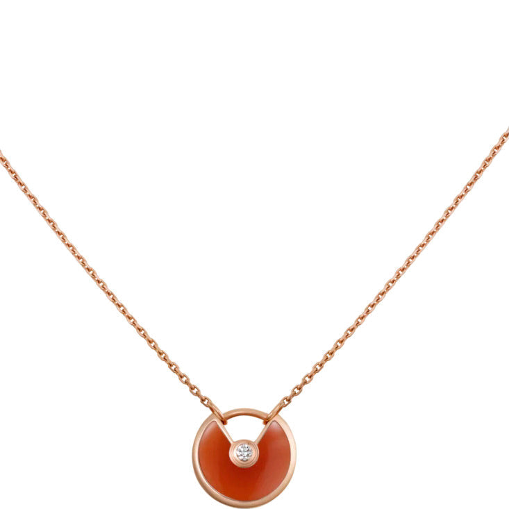 [Radiant Gem]¯AMULETTE GOLD CARNELIAN ONYX NECKLACE