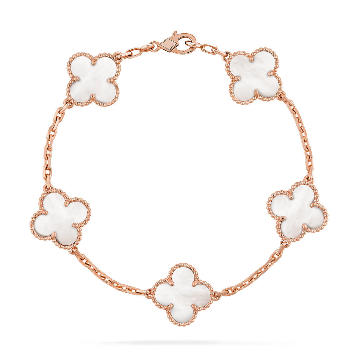 [Radiant Gem]New CLOVER WHITE PEARL MOP 5 MOTIF BRACELET COLLECTION