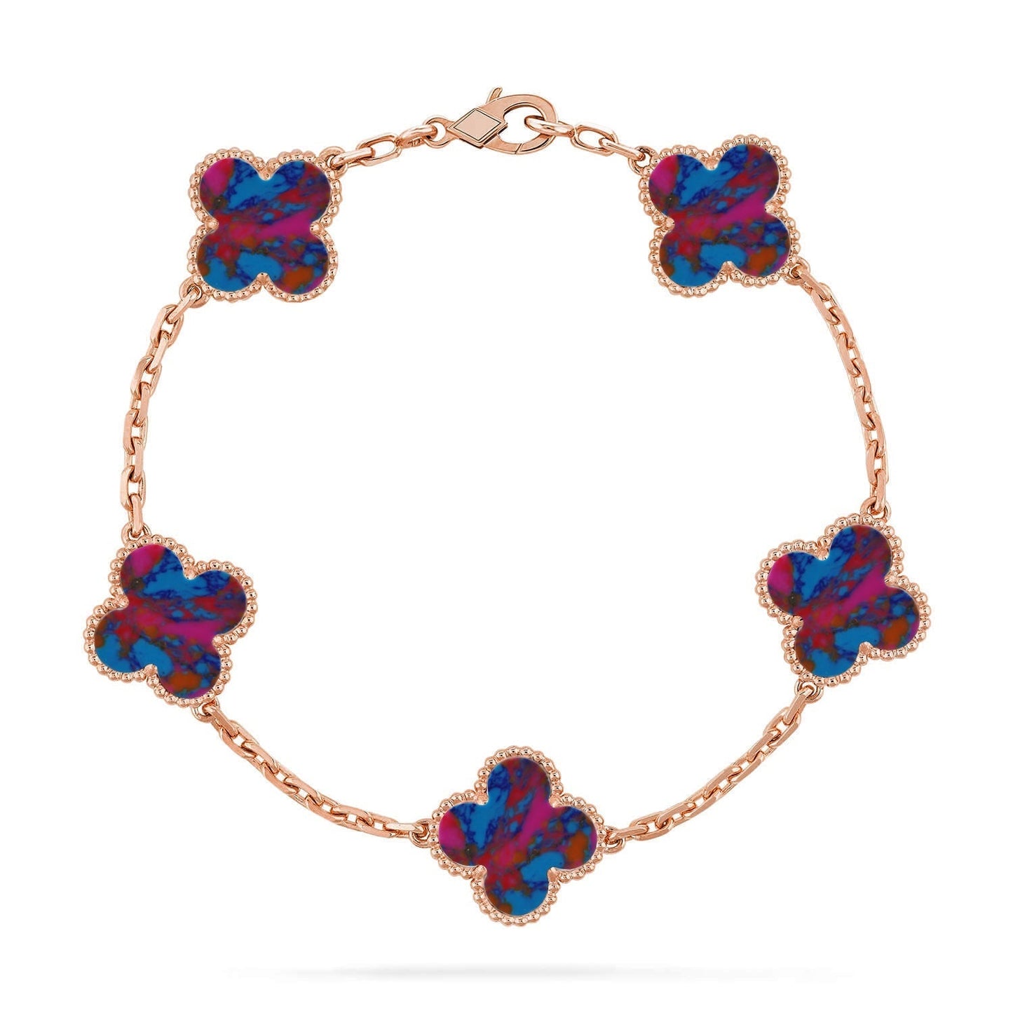 [Radiant Gem]New CLOVER 5 MOTIF COLOR GEMSTONES BRACELET COLLECTION