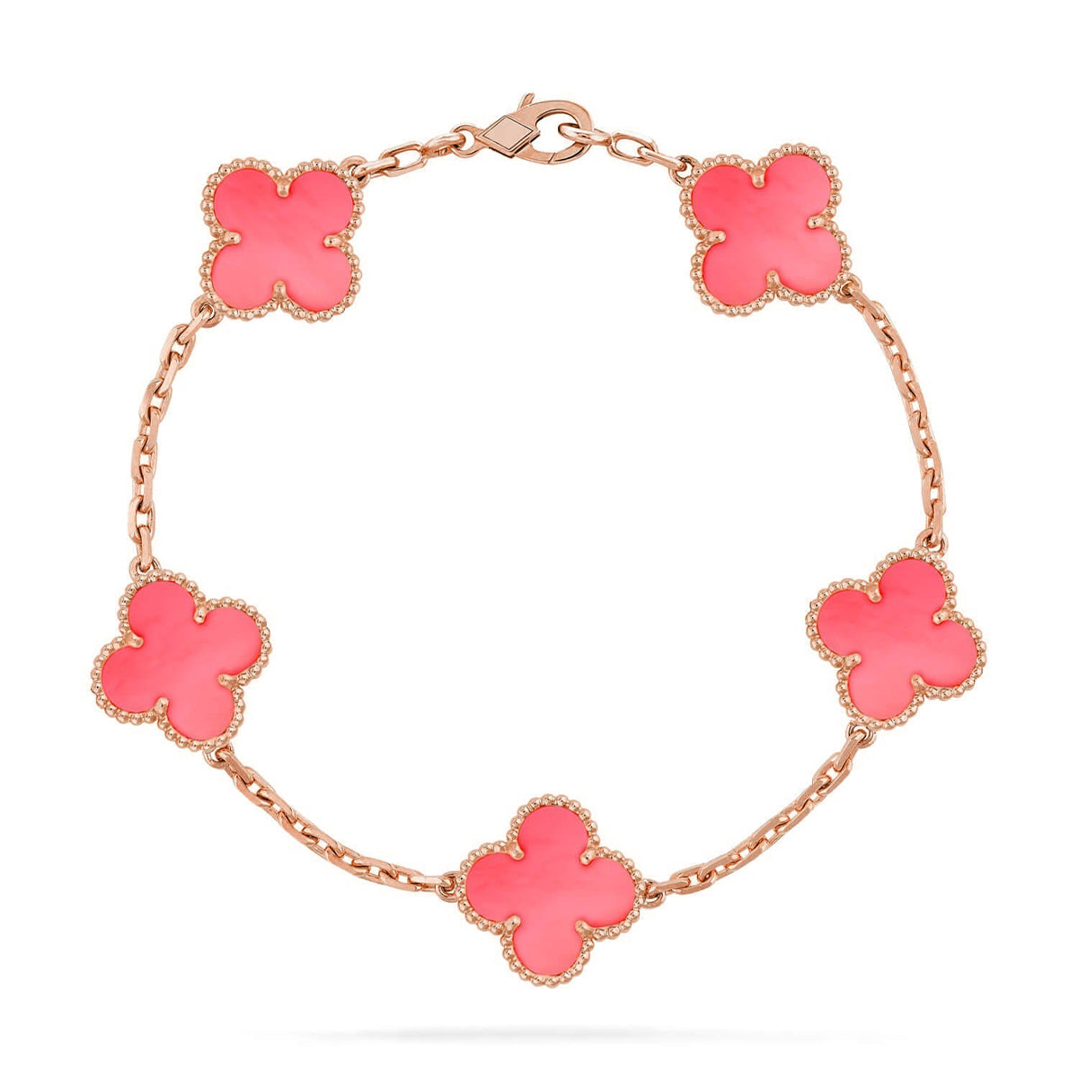 [Radiant Gem]New  CLOVER 5 MOTIFS  PINK MOP BRACELET COLLECTION