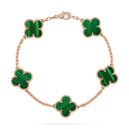 [Radiant Gem]New  CLOVER 5 MOTIF MALACHITE BRACELET COLLECTION