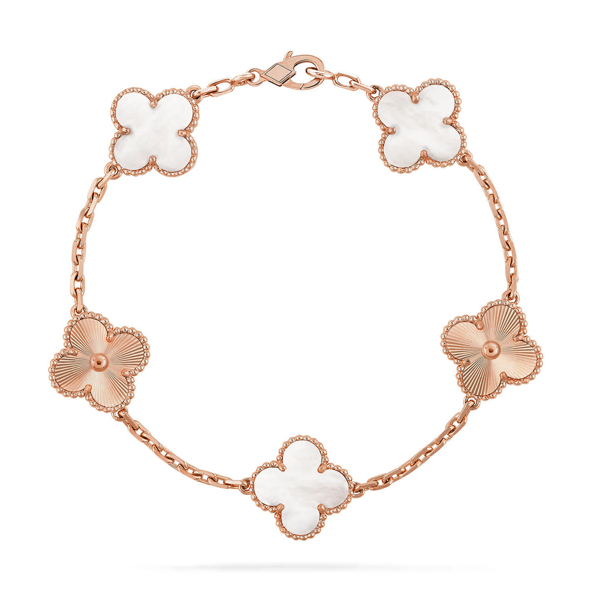 [Radiant Gem]New CLOVER WHITE PEARL MOP 5 MOTIF BRACELET COLLECTION