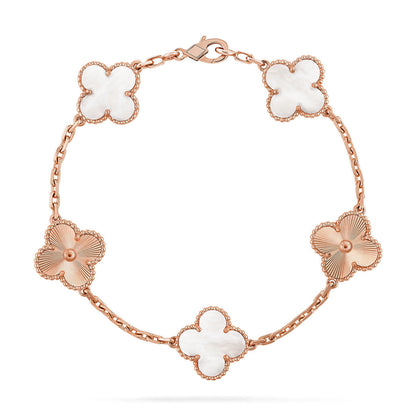 [Radiant Gem]New CLOVER WHITE PEARL MOP 5 MOTIF BRACELET COLLECTION