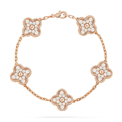 [Radiant Gem] New  CLOVER 5 MOTIF FULL DIAMOND BRACELET COLLECTION