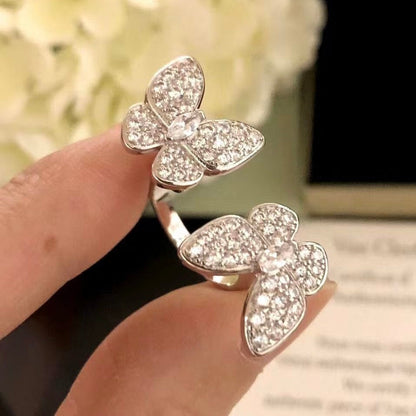 [Radiant Gem]¯TWIN SILVER BUTTERFLY DIAMOND RING