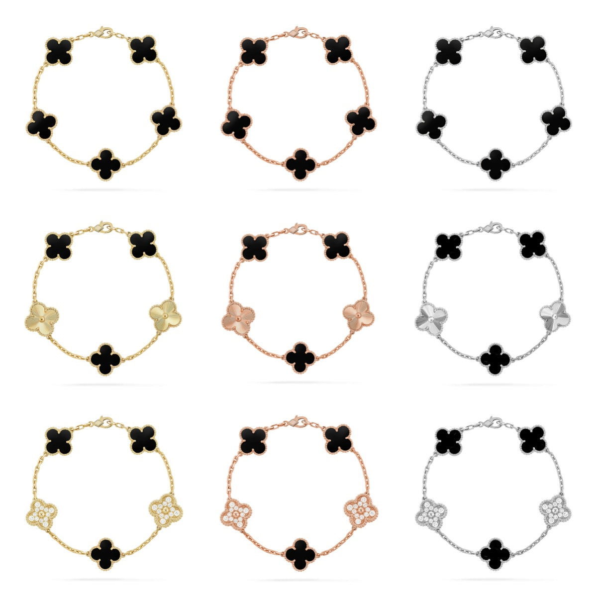 [Radiant Gem]New CLOVER 5 MOTIF ONYXS BRACELET COLLECTION