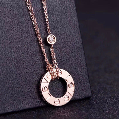 [Radiant Gem]¯LOVE NECKLACE 16MM 2 DIAMONDS